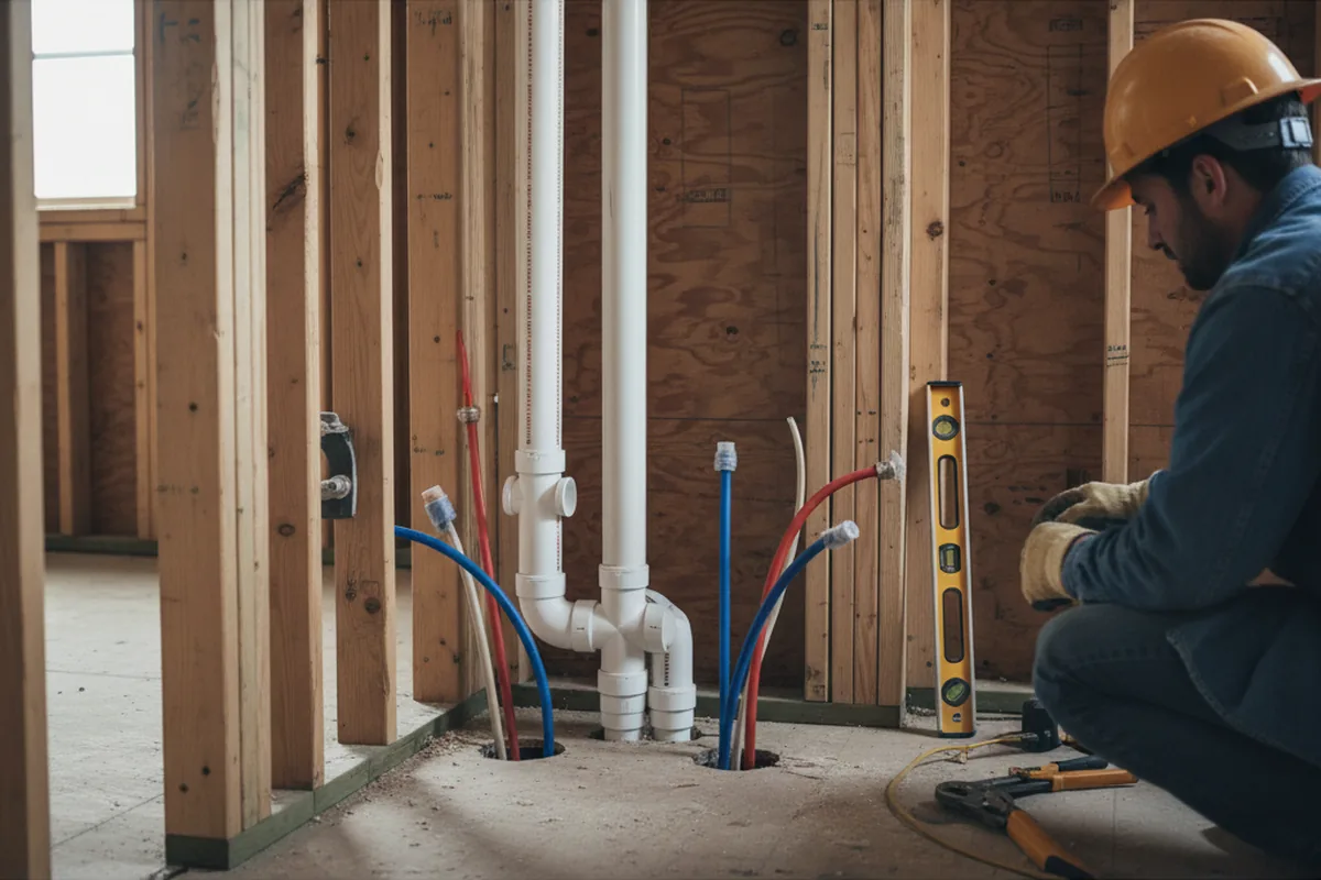 Drain and supply rough-in during Leak Detection in Shreveport